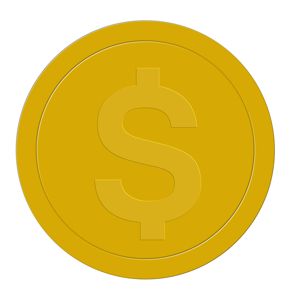 Gold coin PNG  isolated on transparent background