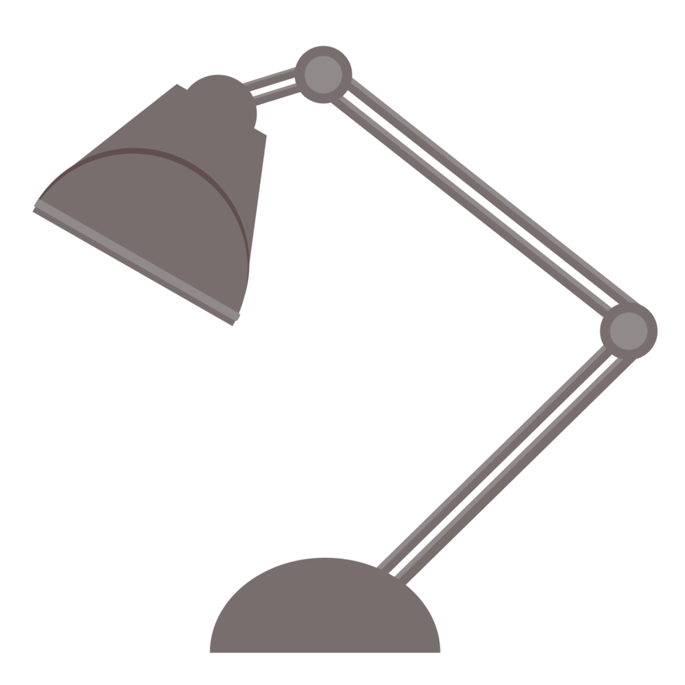 Brown desk lamp brown table lamp  isolated on transparent background png