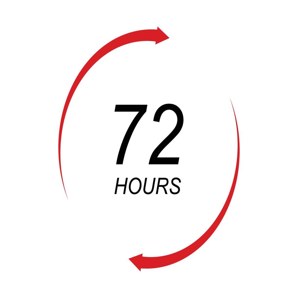 sign of 72 clock arrow hours logo vector