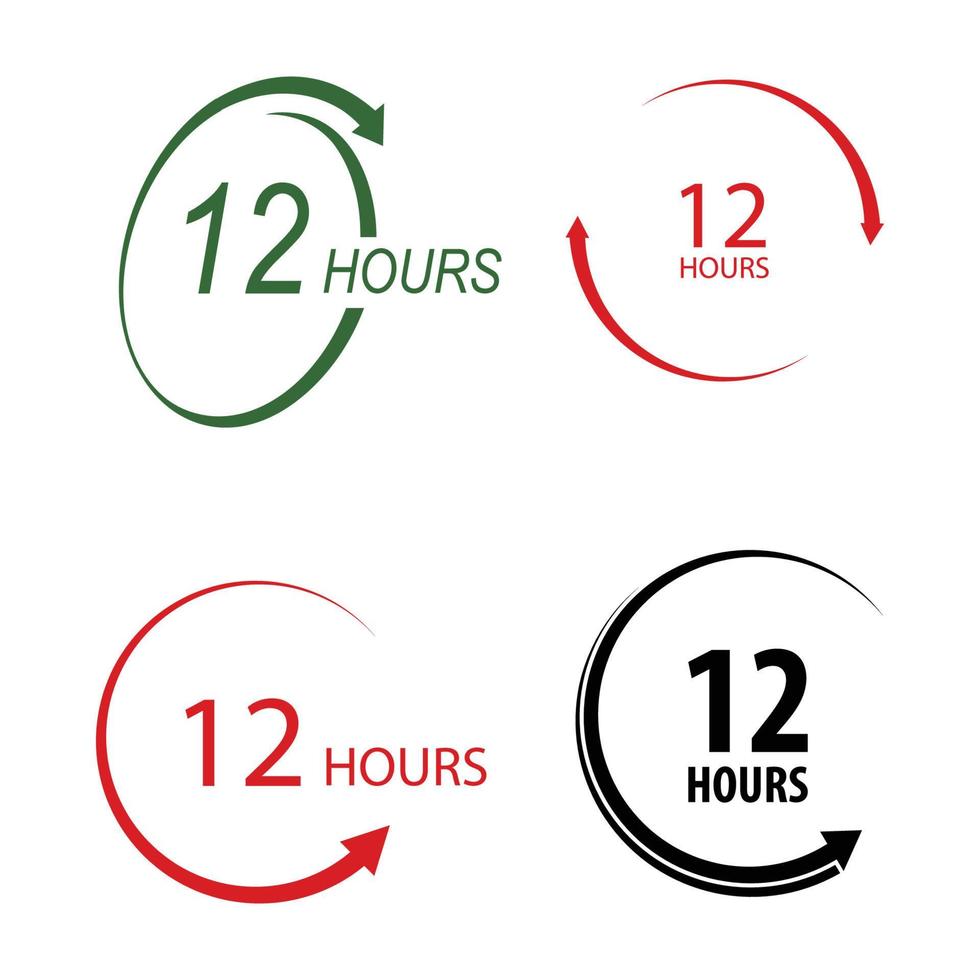 sign of clock arrow hours logo vector