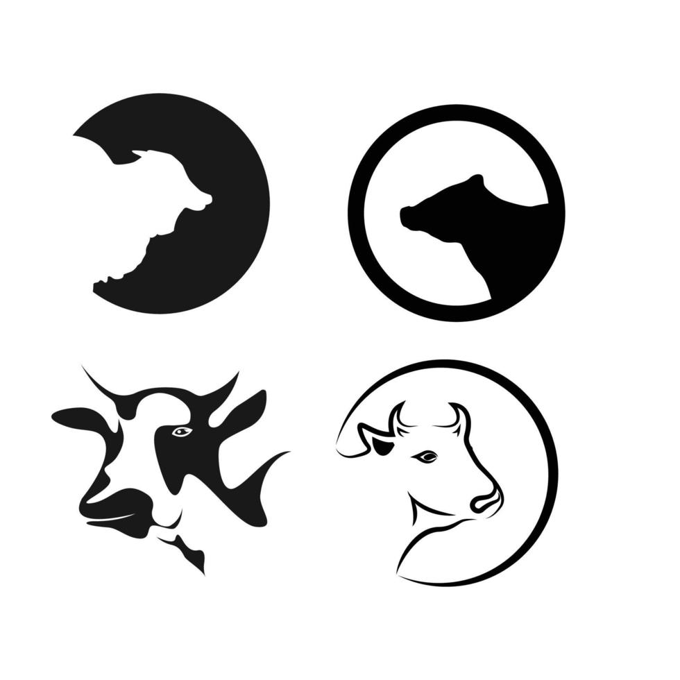 black cow logo vector