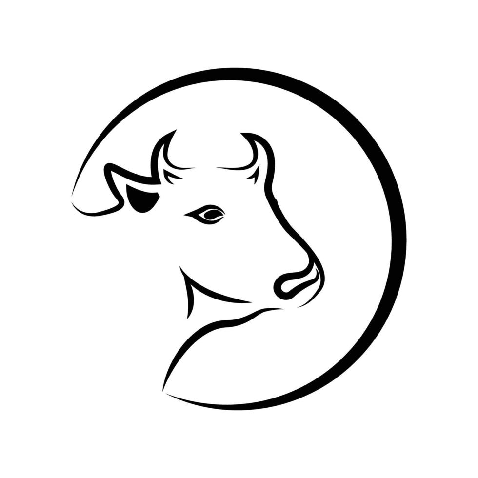 black cow logo vector