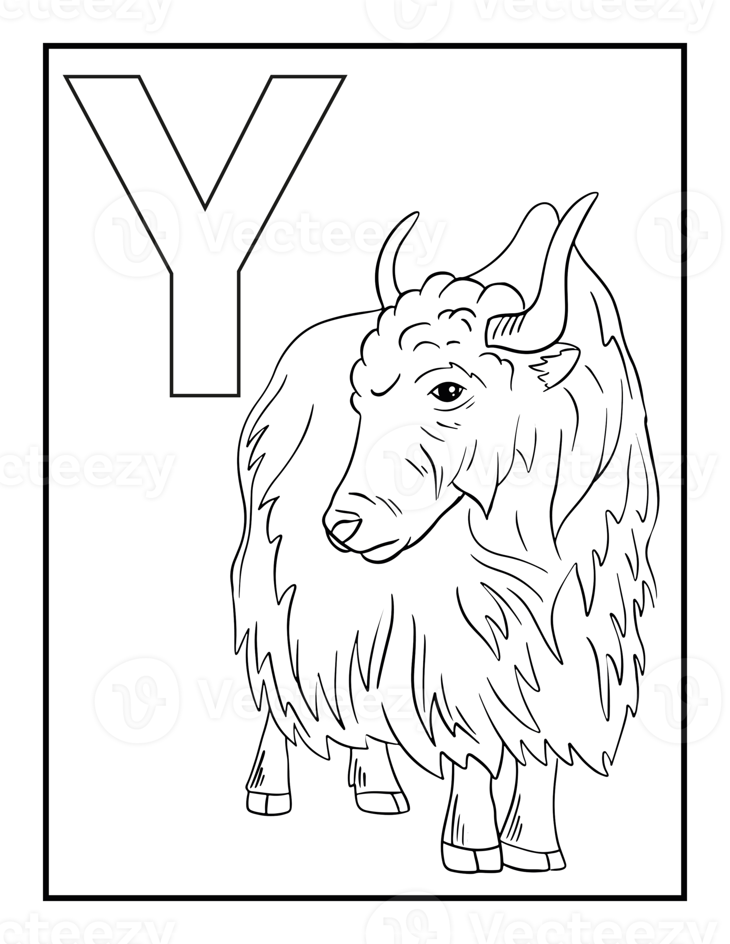 Free coloring alphabet yak 18794815 png with transparent background