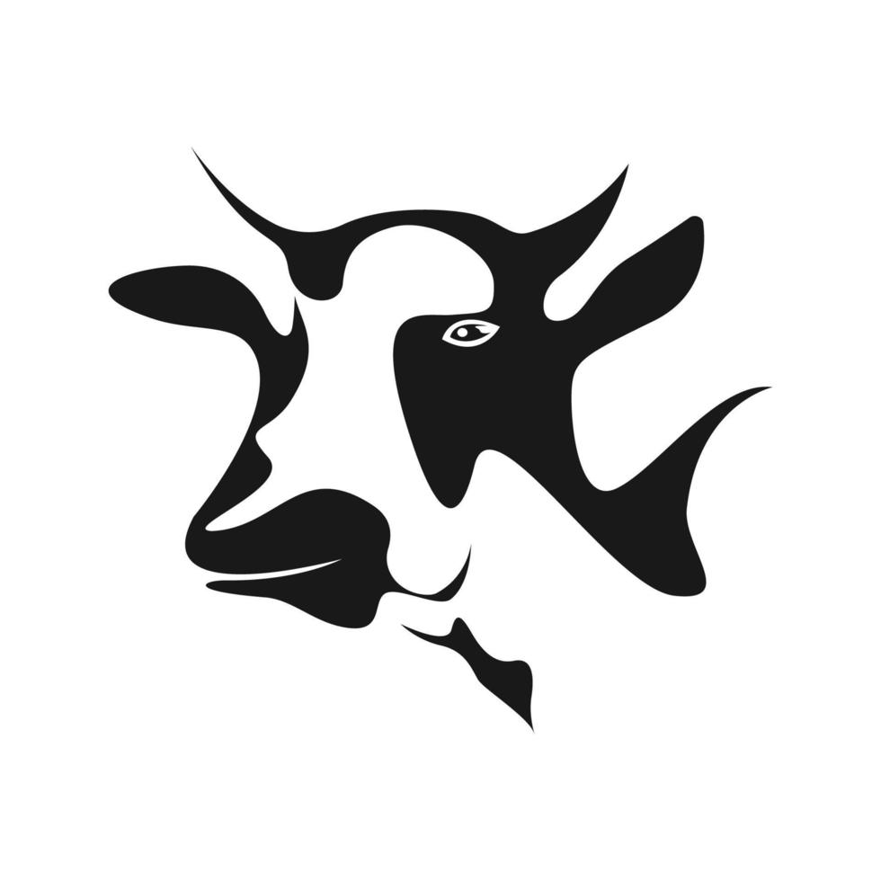 logotipo de vaca negra vector