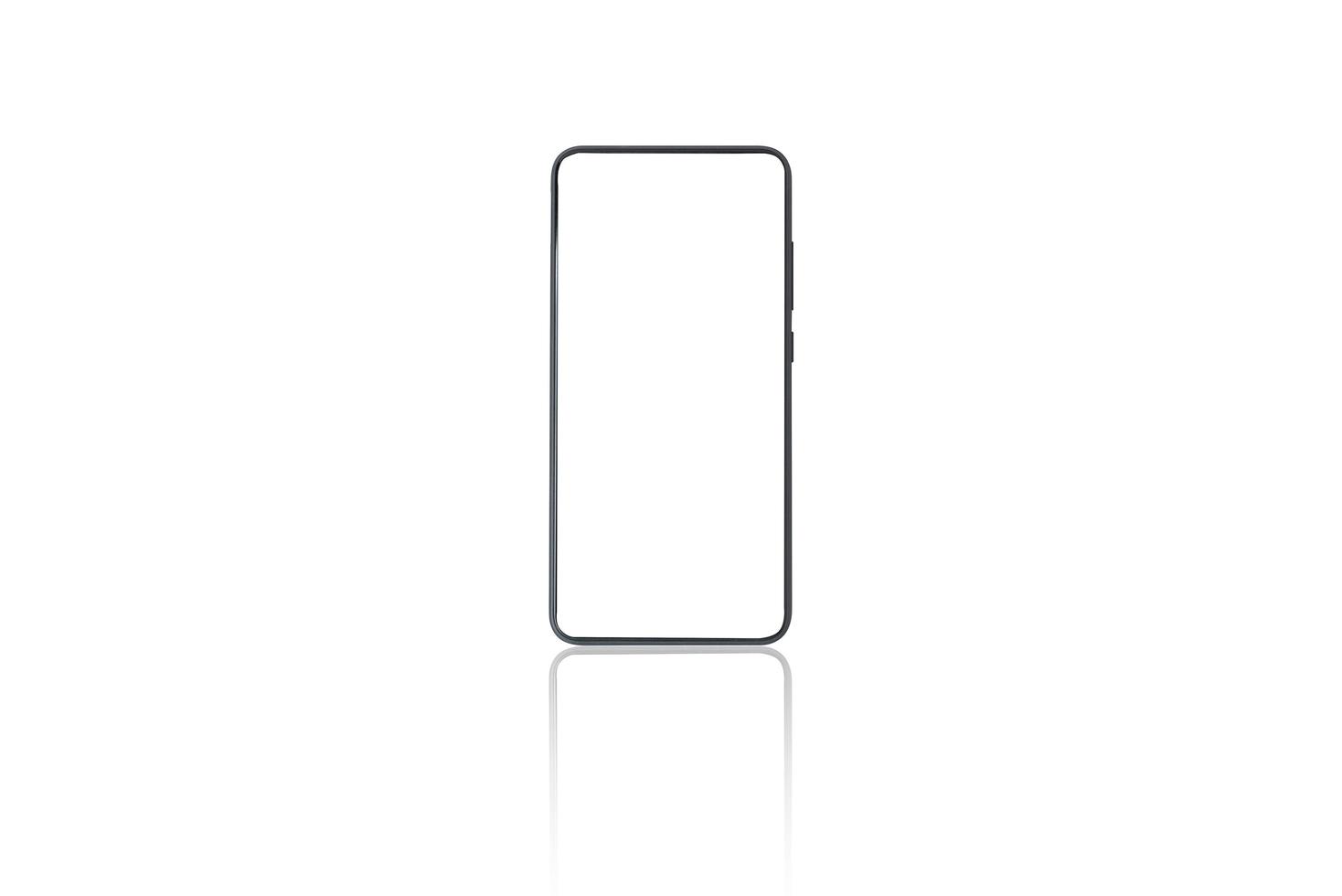 Modern phone design touch screen on white background photo