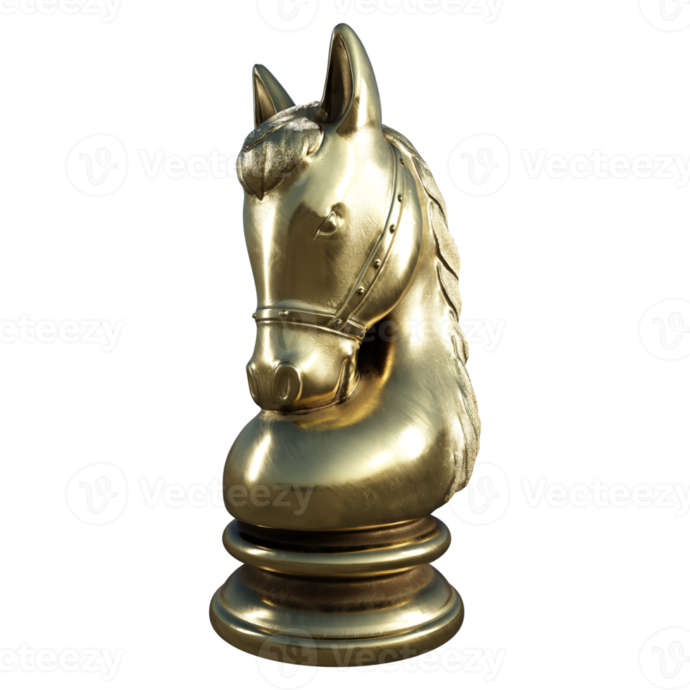 a gold metallic Thai horse chess pieces. png