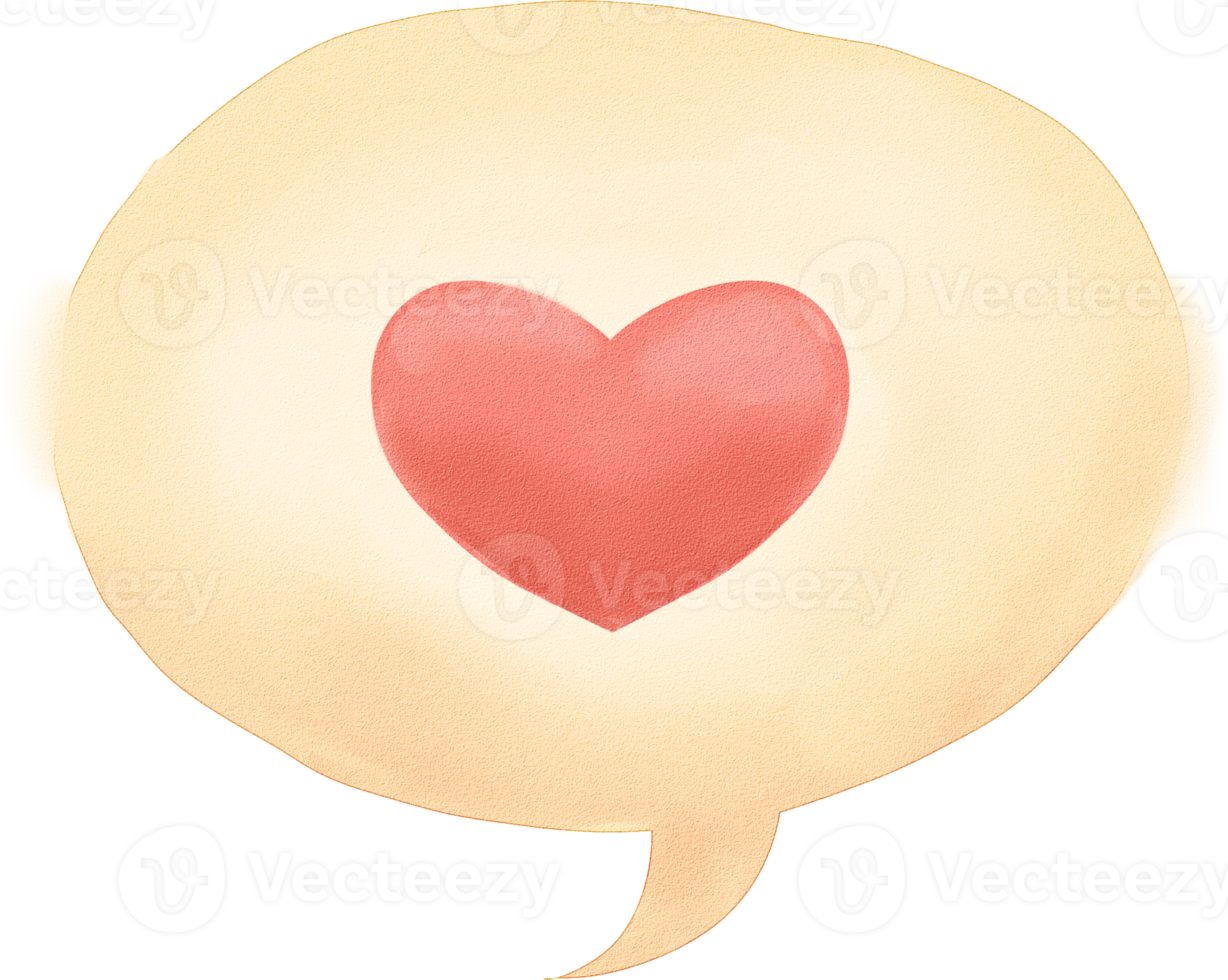 Watercolor Valentine Love Chat Bubble png