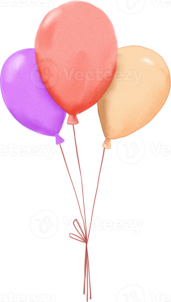 Watercolor Set Of Cute Balloon png