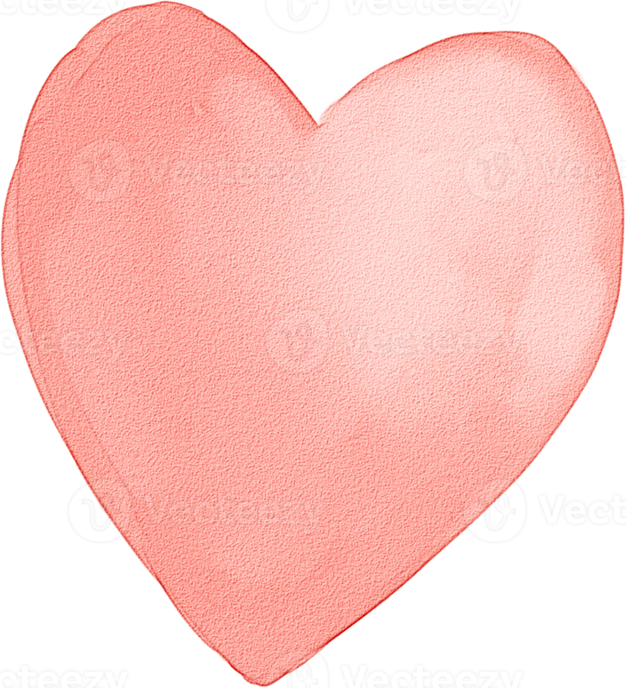 Watercolor Red Love Heart Shape png