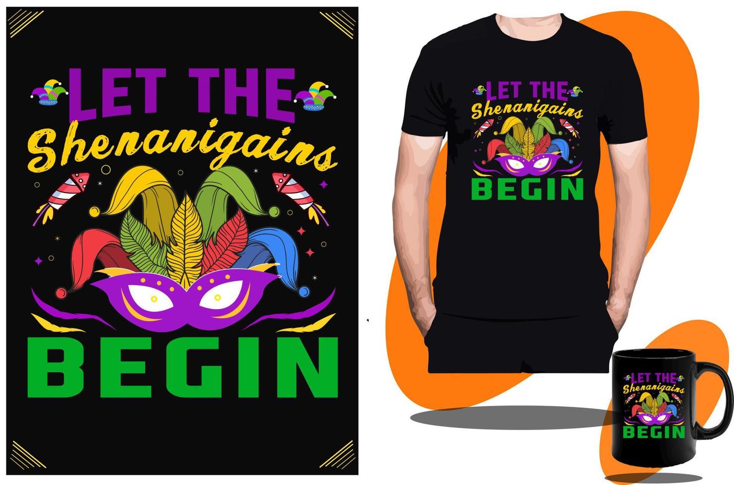 Mardi Gras 2023 and Mardi Gras Party, Flag, Craw, T shirt design or Template. vector