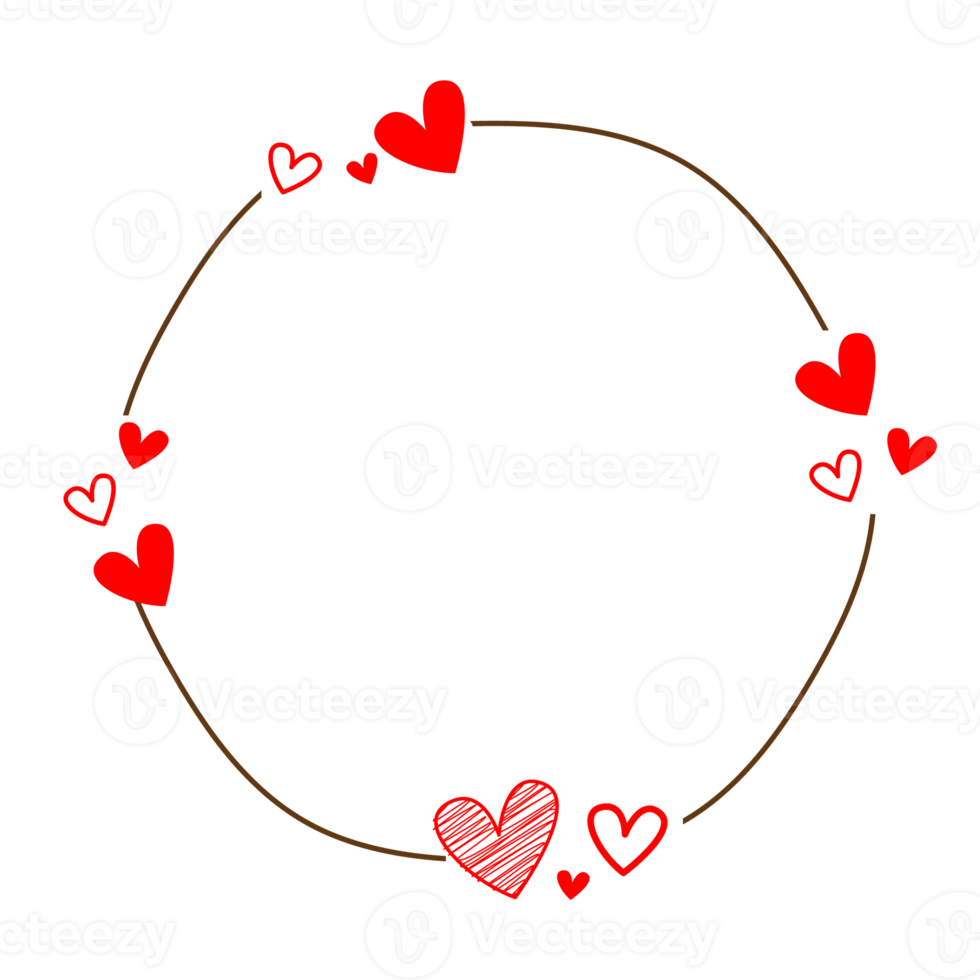 Free Doodle love frame design 18795123 PNG with Transparent Background