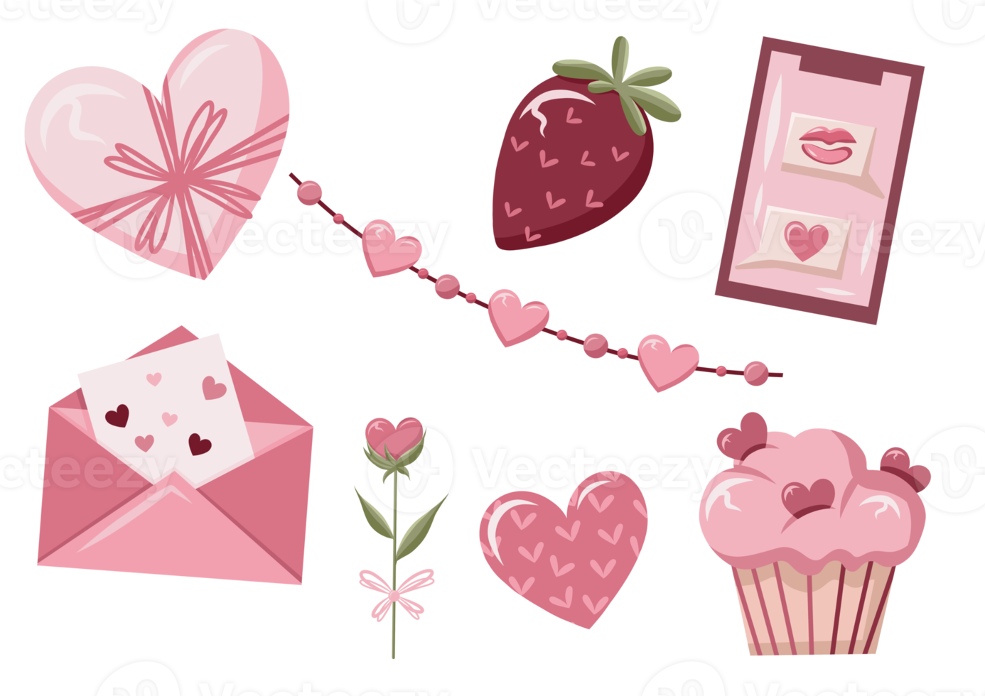 Set of elements for Valentine's Day png
