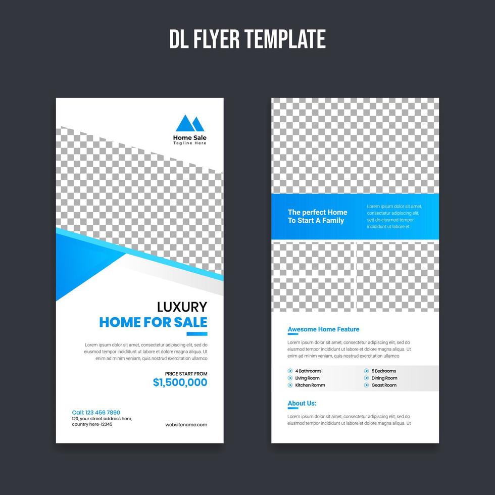 Real estate dl rack card flyer template vector