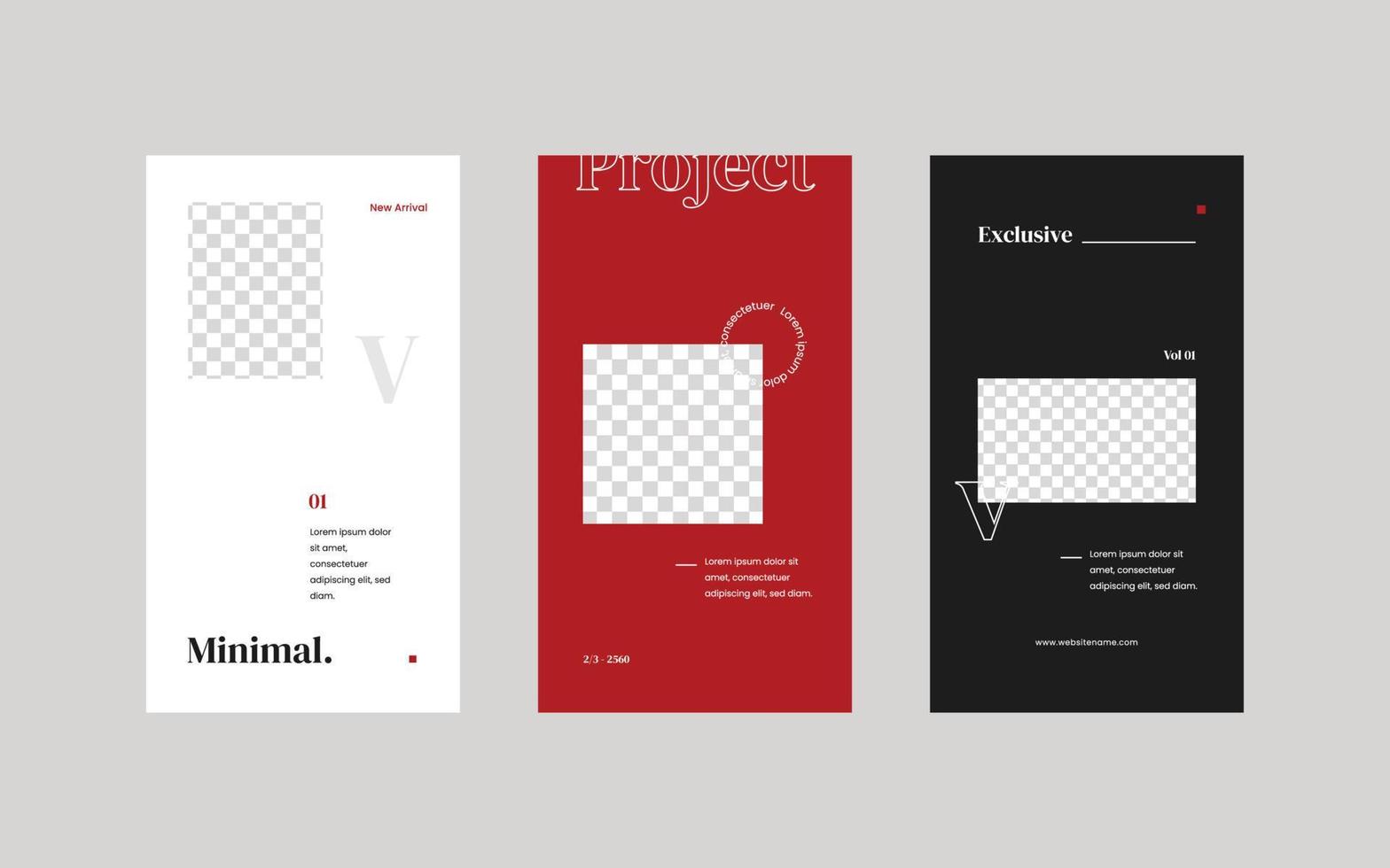 Minimalism social media story collection vector
