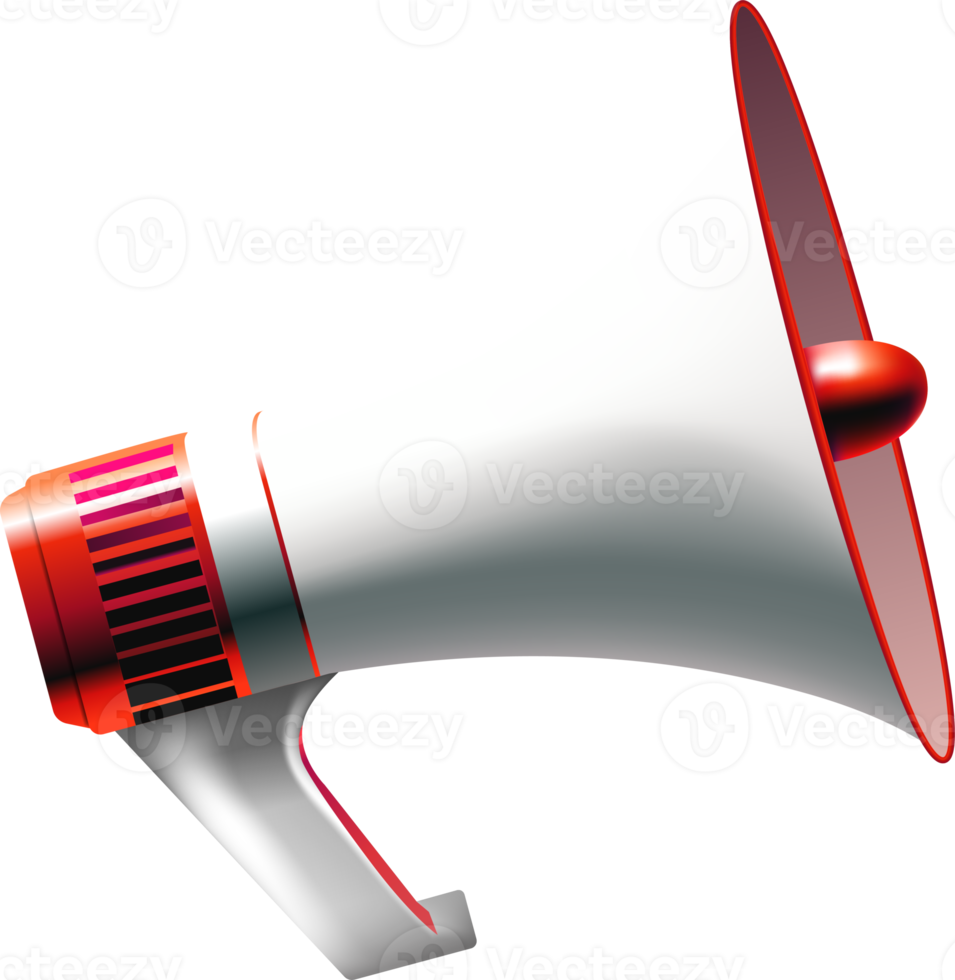 Red realistic megaphone speaker png