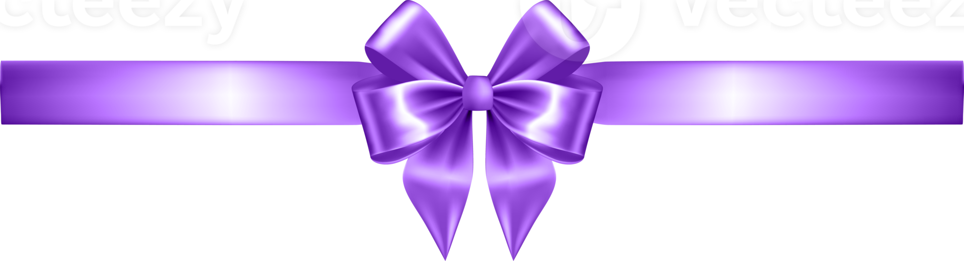 Violet Silk Realistic Bow with Ribbon png