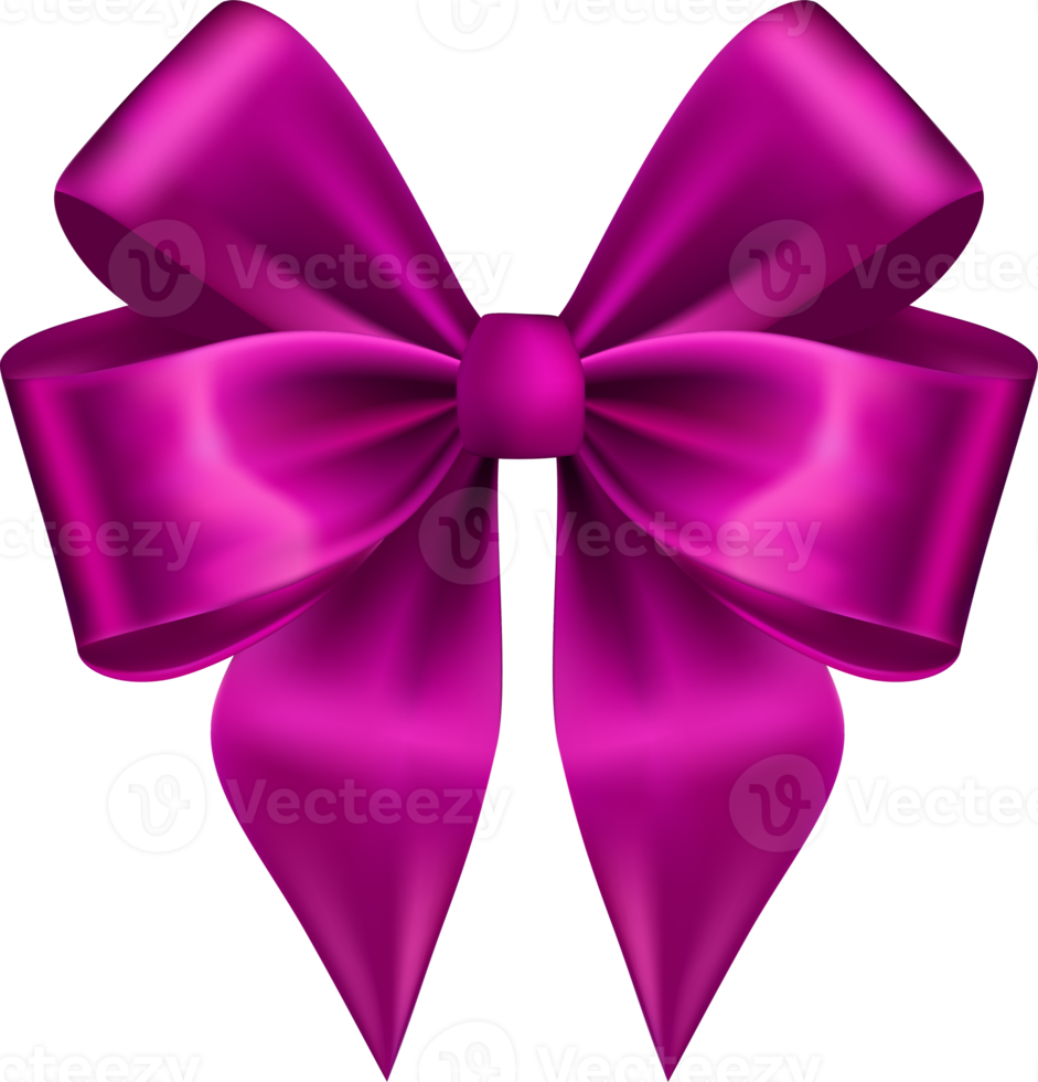 Pink Silk Realistic Bow with Ribbon Cutout png