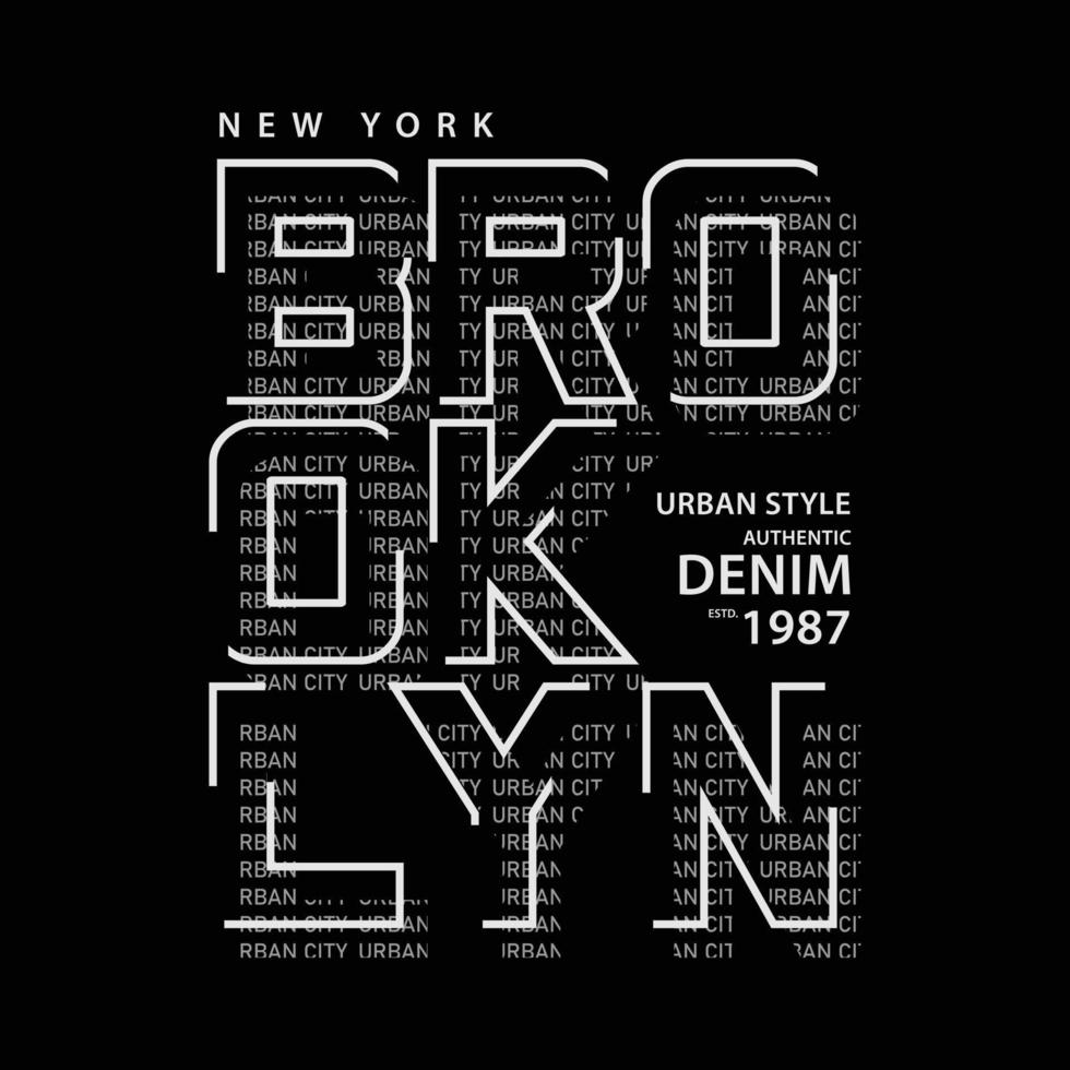BROOKLYN illustration typography. perfect for t shirt design vector