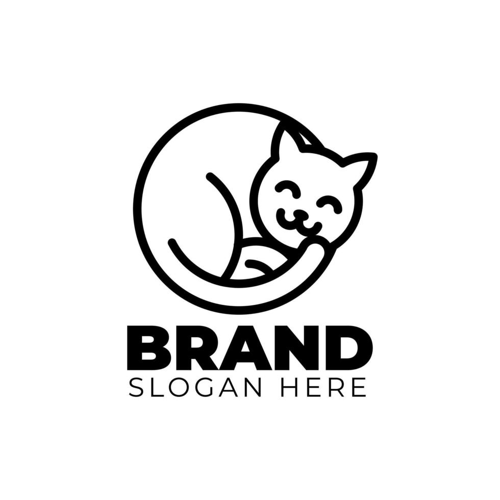 Logo simple Sleeping Cat vector