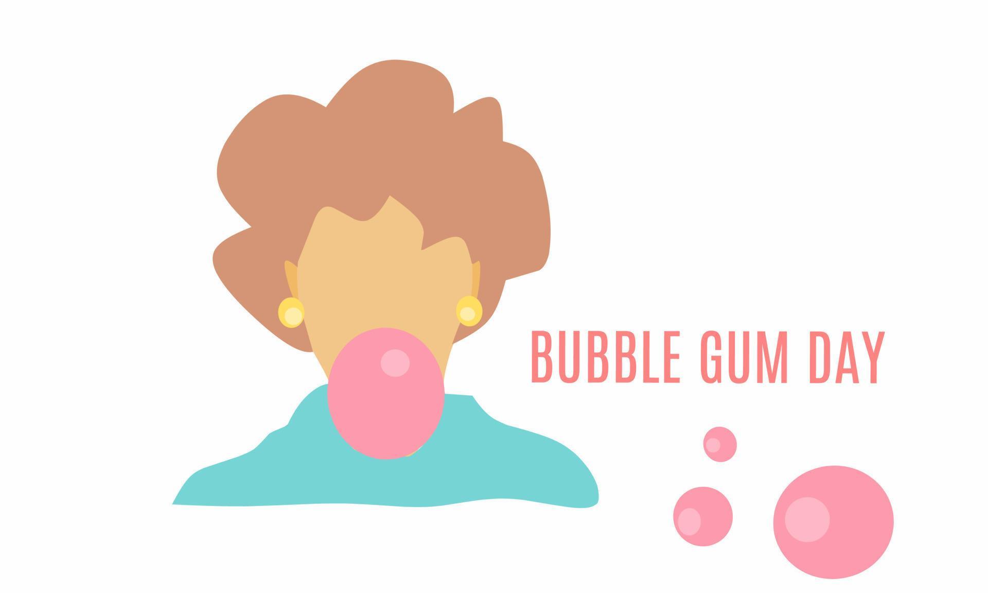 Vector graphic of bubble gum day for bubble gum day celebration. flat design. flyer design