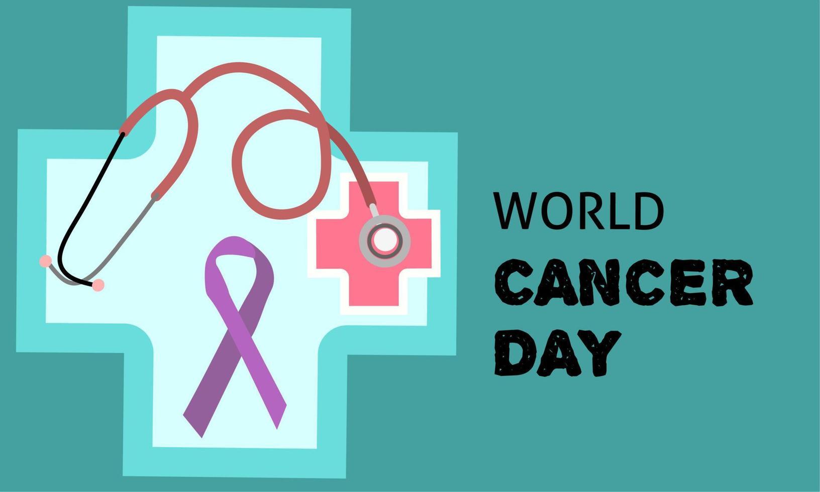 Vector graphic of world cancer day for world cancer day celebration. flat design. flyer design. February 04.