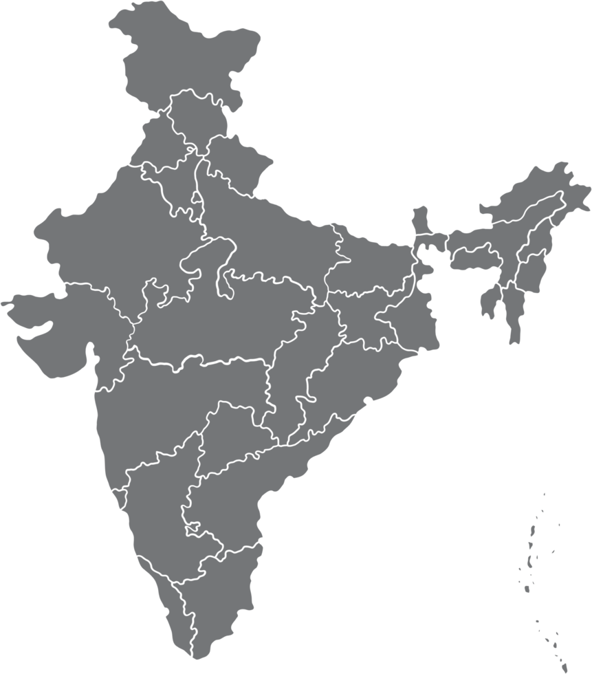 doodle freehand drawing of india map. png