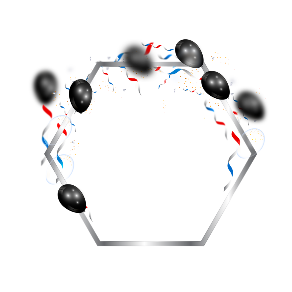 celebrity frame design with confetti png