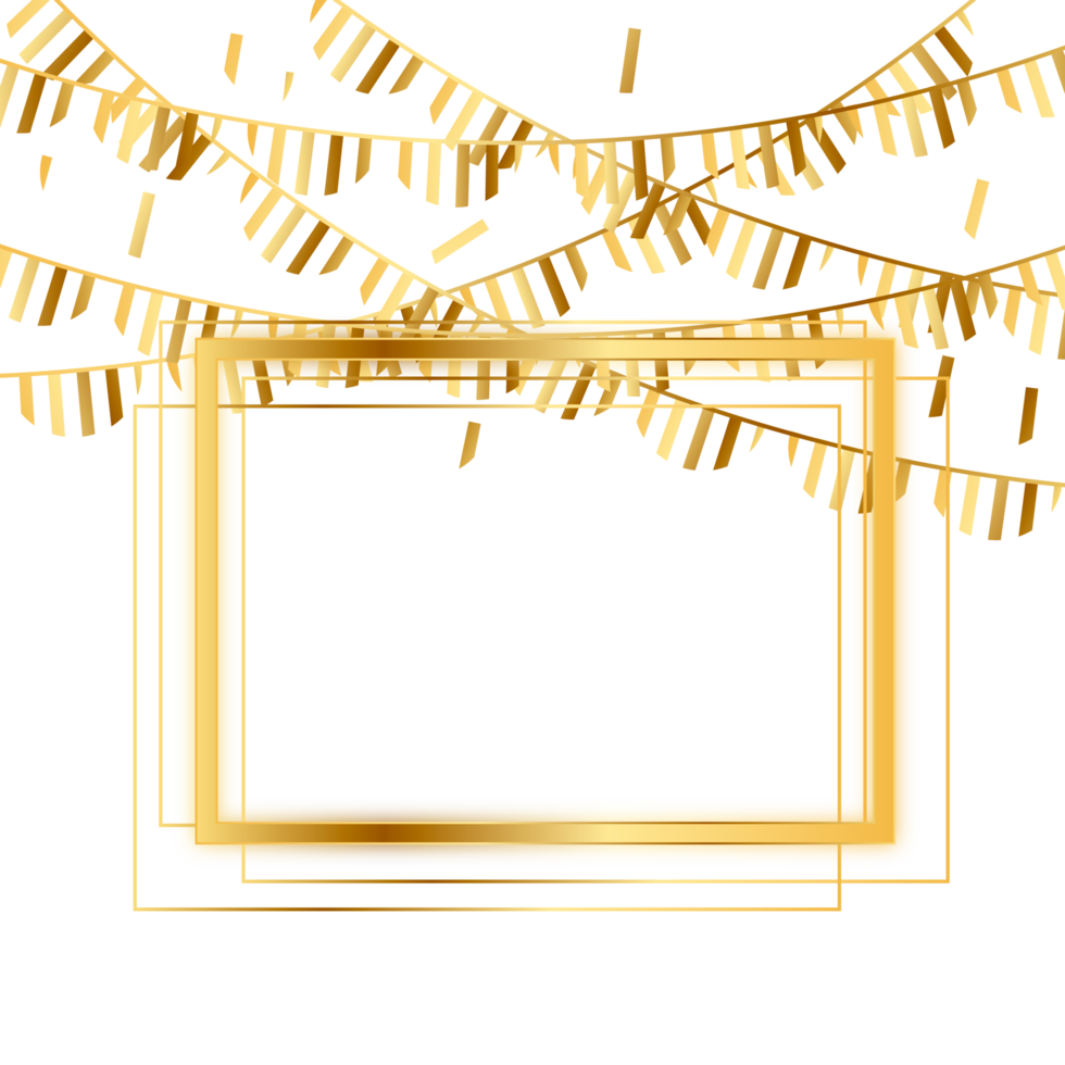 celebrity frame design with confetti png