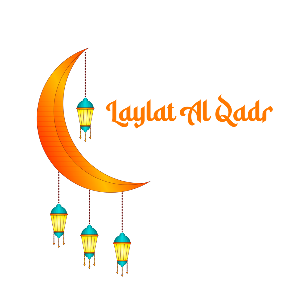 laylat al-qadr design with lantrain moon and masque png