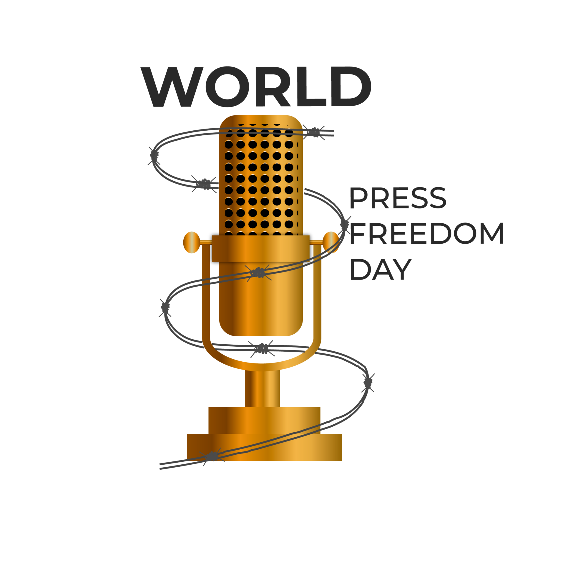 Free World press freedom day may 3rd and text simple design 18795455