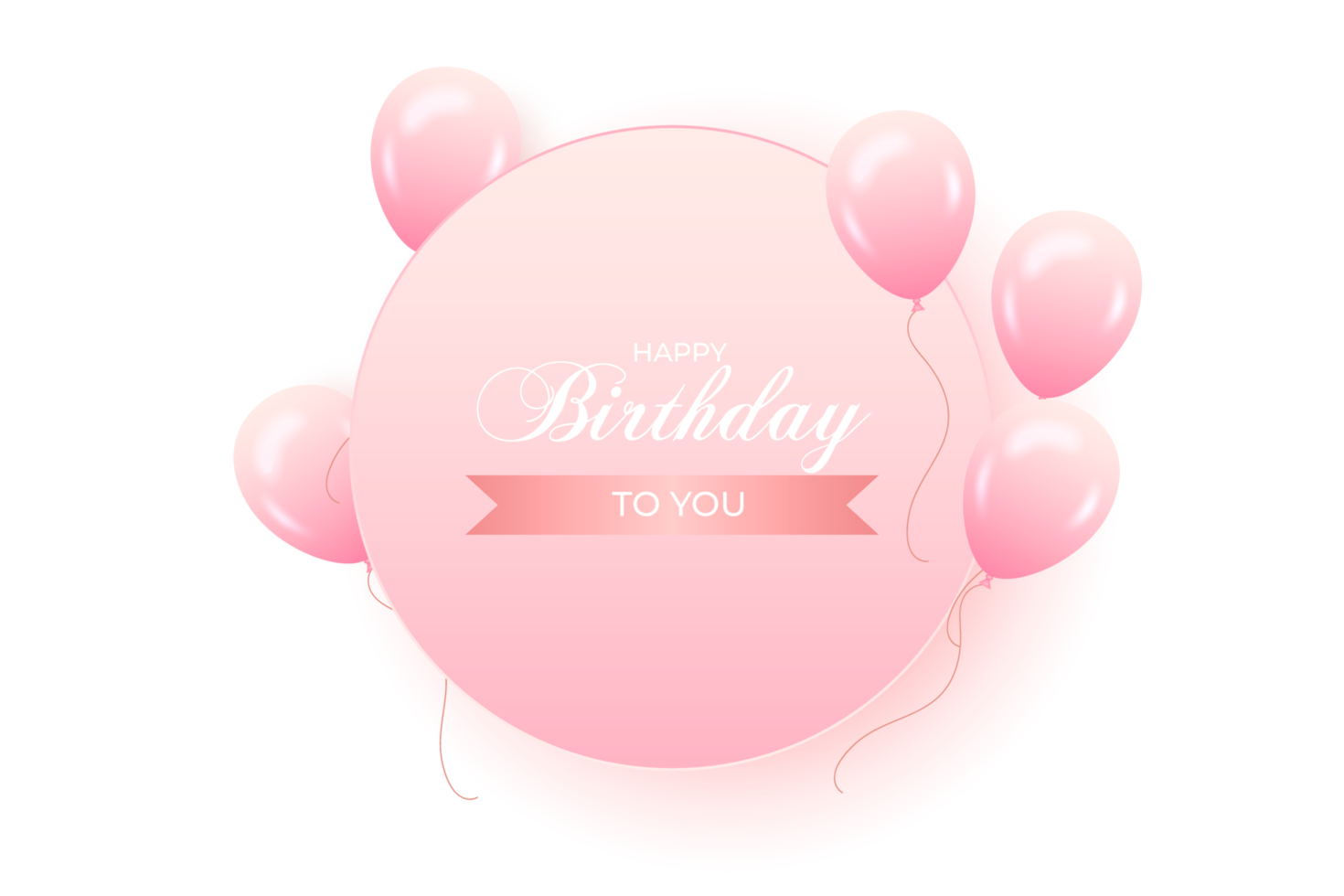 Elegant  balloon Happy Birthday celebration card banner png