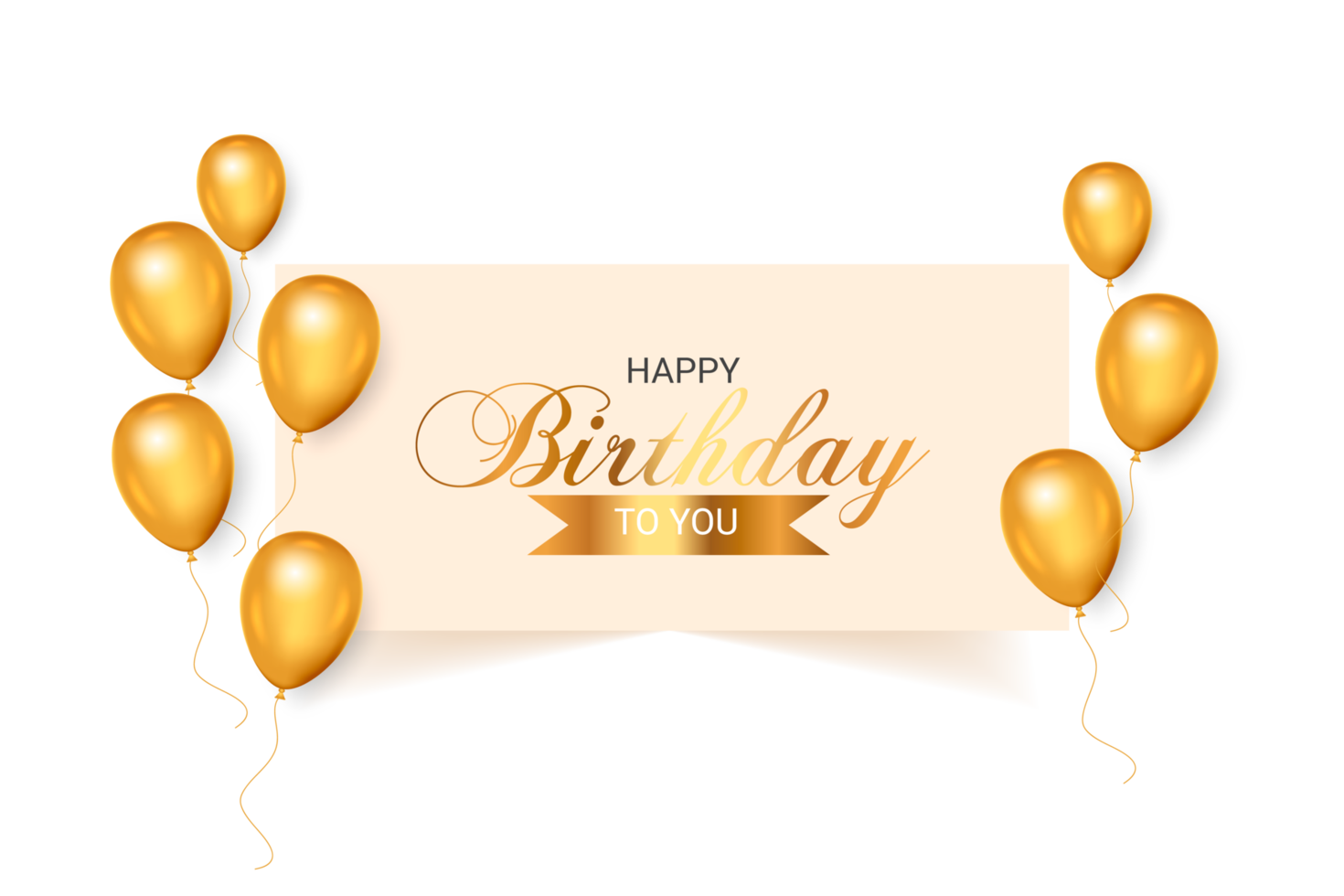 Free Happy Birthday design for greeting cards and poster with balloon,  confetti design for birthday celebration 18795496 PNG with Transparent  Background