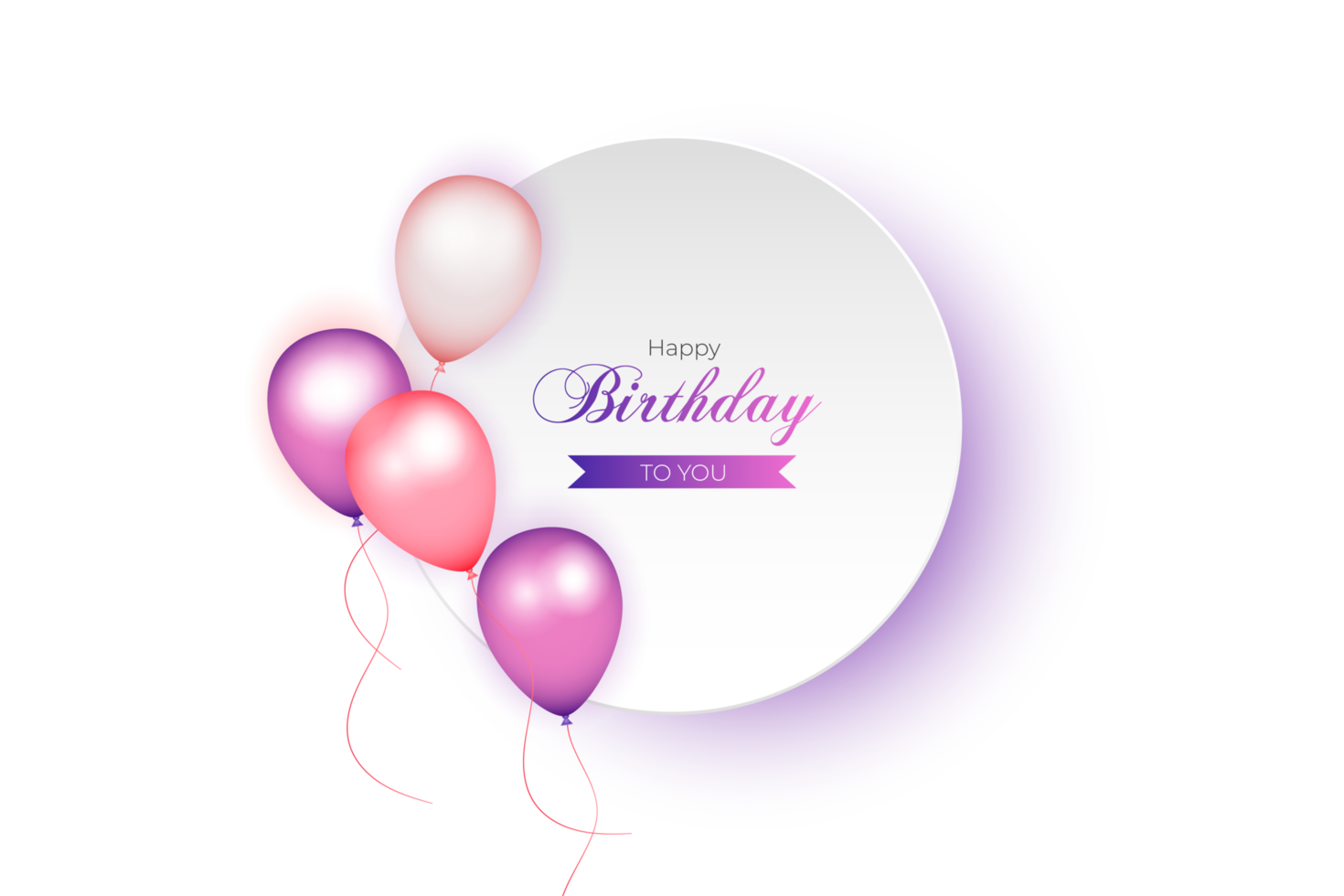 Elegant  balloon Happy Birthday celebration use for  card banner template png