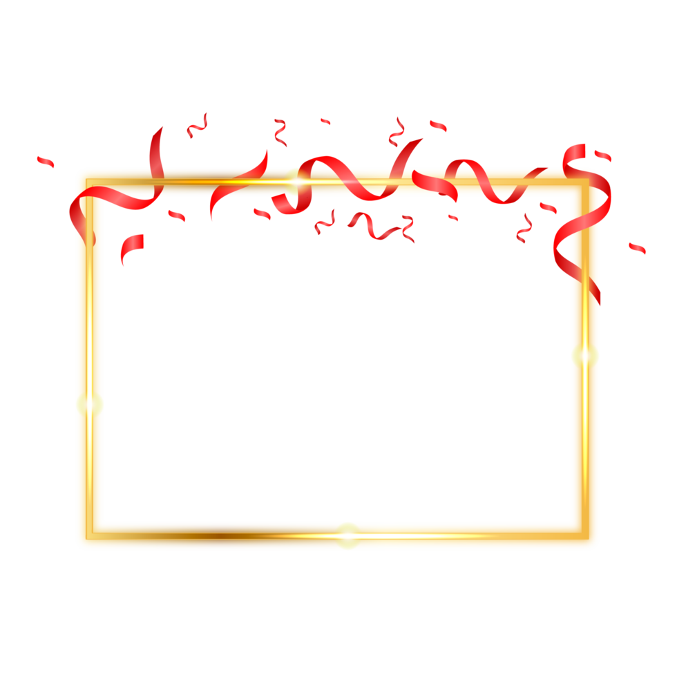 celebrity frame design with confetti png