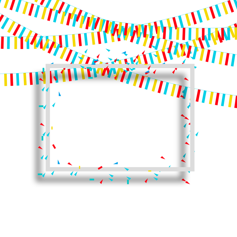 celebrity frame design with confetti png