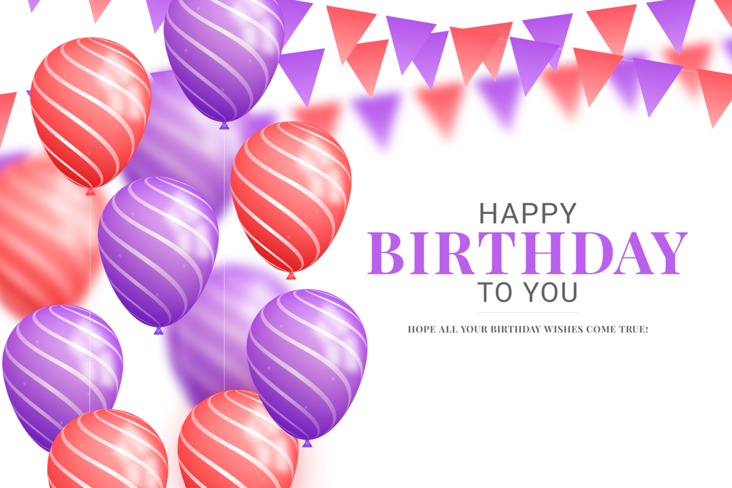 Happy birthday  background with 3d realistic  air balloon with text and glitter confetti png