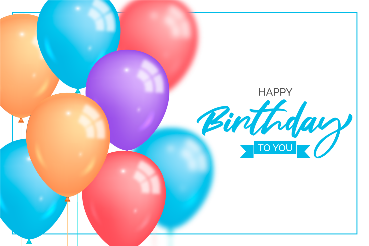 Happy Birthday design for greeting cards and poster with balloon, confetti design  for birthday celebration png