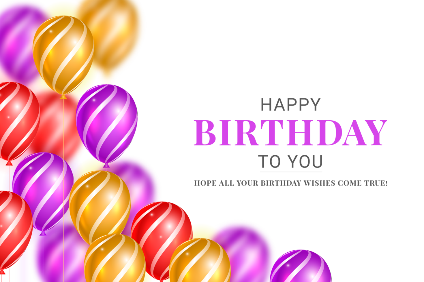 Happy Birthday Ballon Vector Design Images, Happy Birthday Text With Ballons  And Confetti, Happy, Birthday, Text PNG Image For Free Download