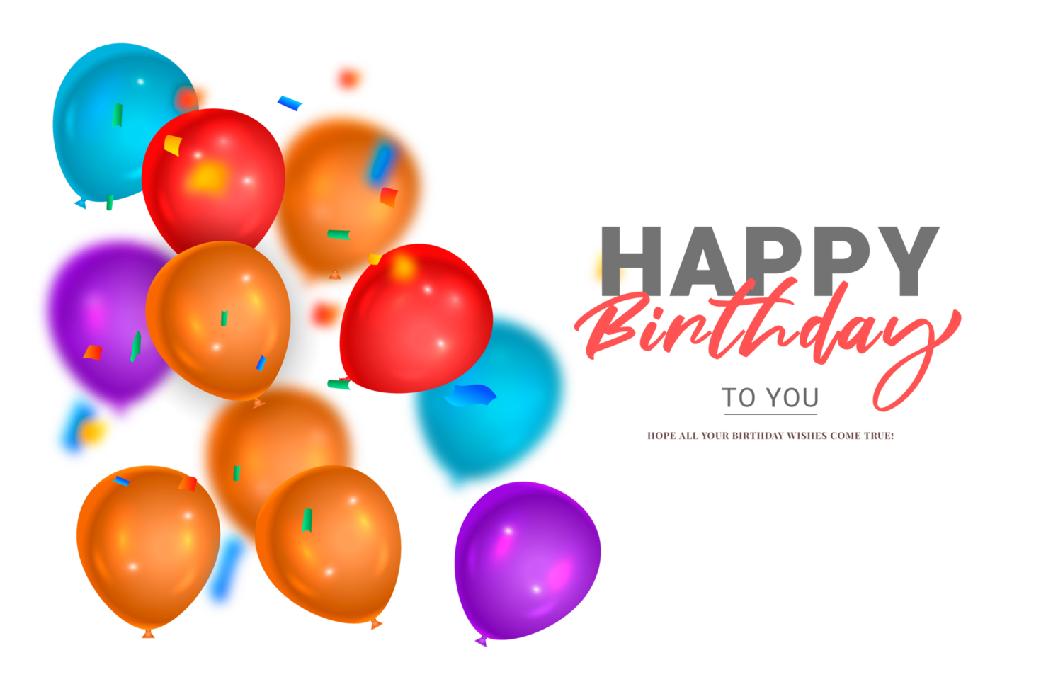 Elegant  balloon Happy Birthday celebration use for  card banner template png