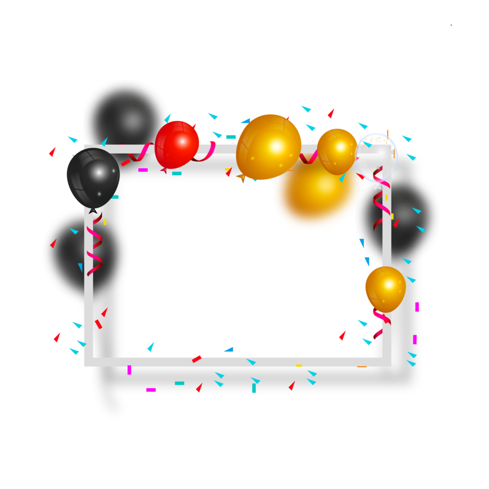 conception de cadre de célébration avec ballon png