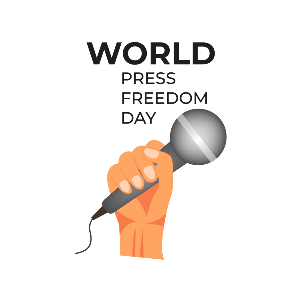 värld Tryck frihet dag Maj 3:e och text enkel design png