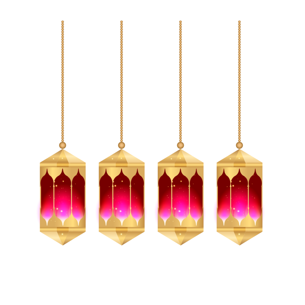 Lanterns design for islamic greeting ramadan kareem png