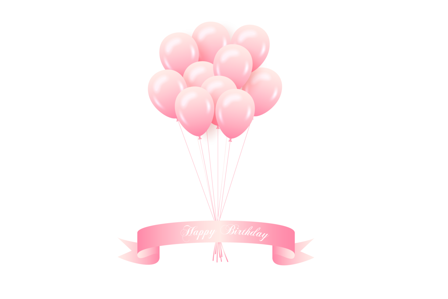 Elegant  balloon Happy Birthday celebration card banner png