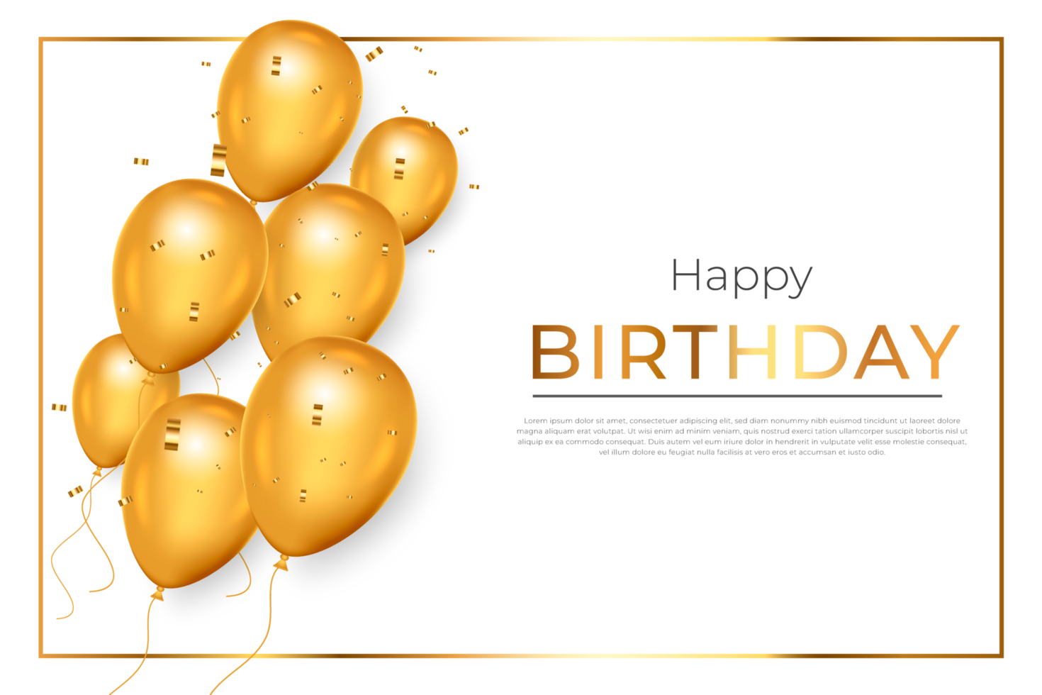 Happy Birthday background with frame use  for  Greeting card, poster template, party invitation layout png