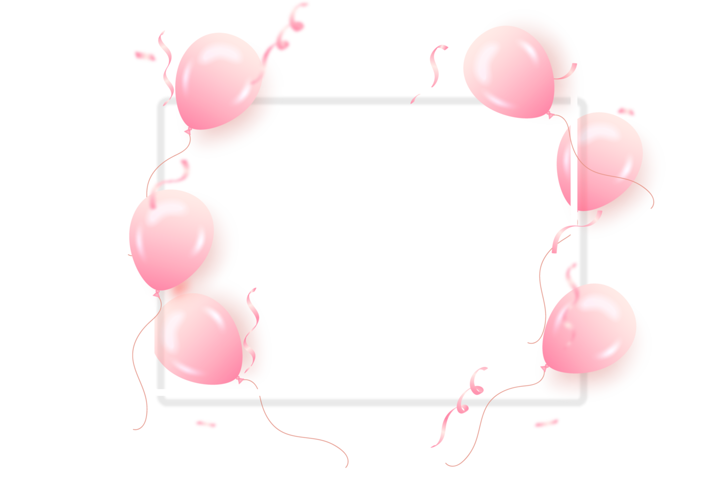 Elegant  balloon Happy Birthday celebration card banner png