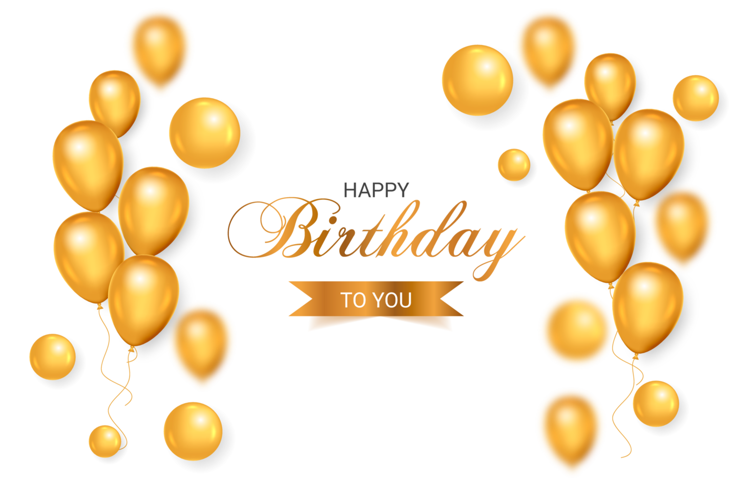 Elegant  balloon Happy Birthday celebration use for  card banner template png