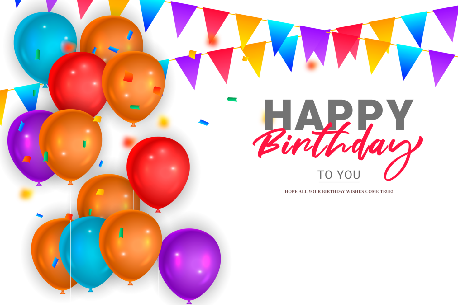 Elegant  balloon Happy Birthday celebration use for  card banner template png