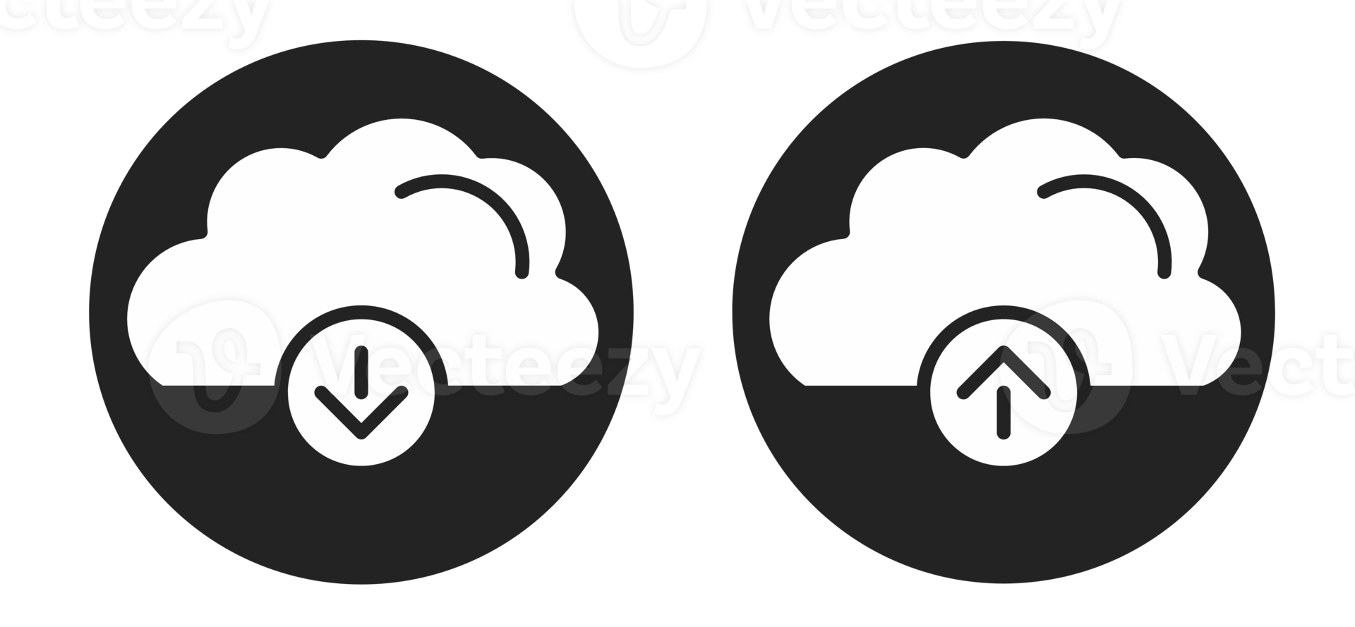 upload and download from cloud icon set png