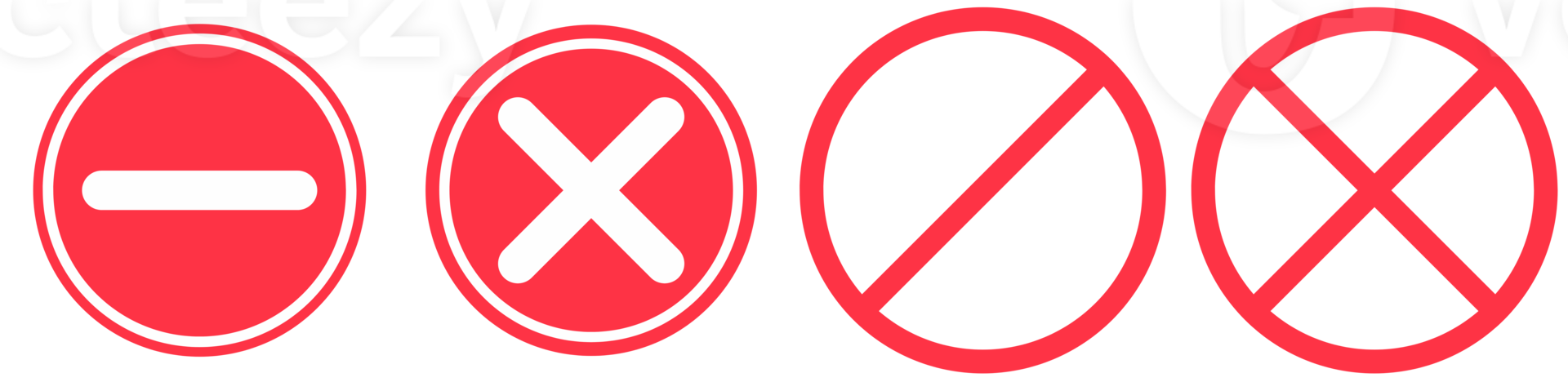 stop no and ban icon set png