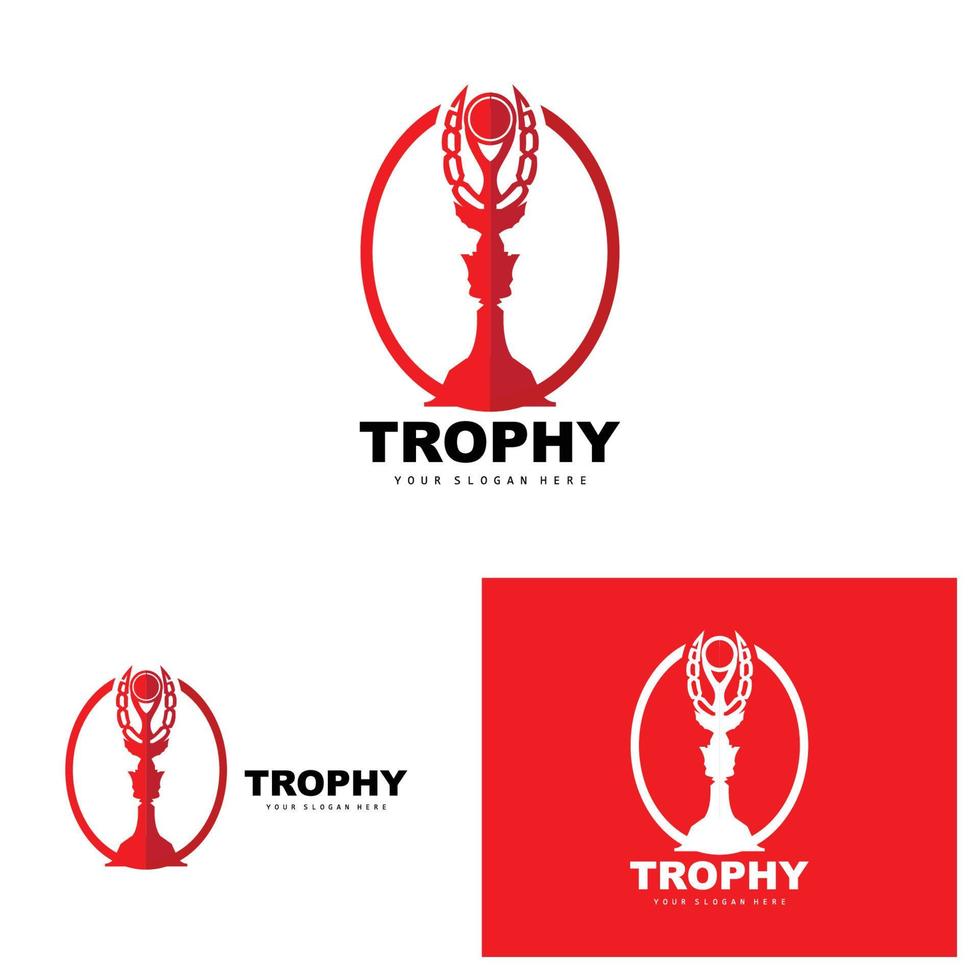 logotipo del trofeo del campeonato, diseño del trofeo ganador del premio campeón, plantilla de icono vectorial vector